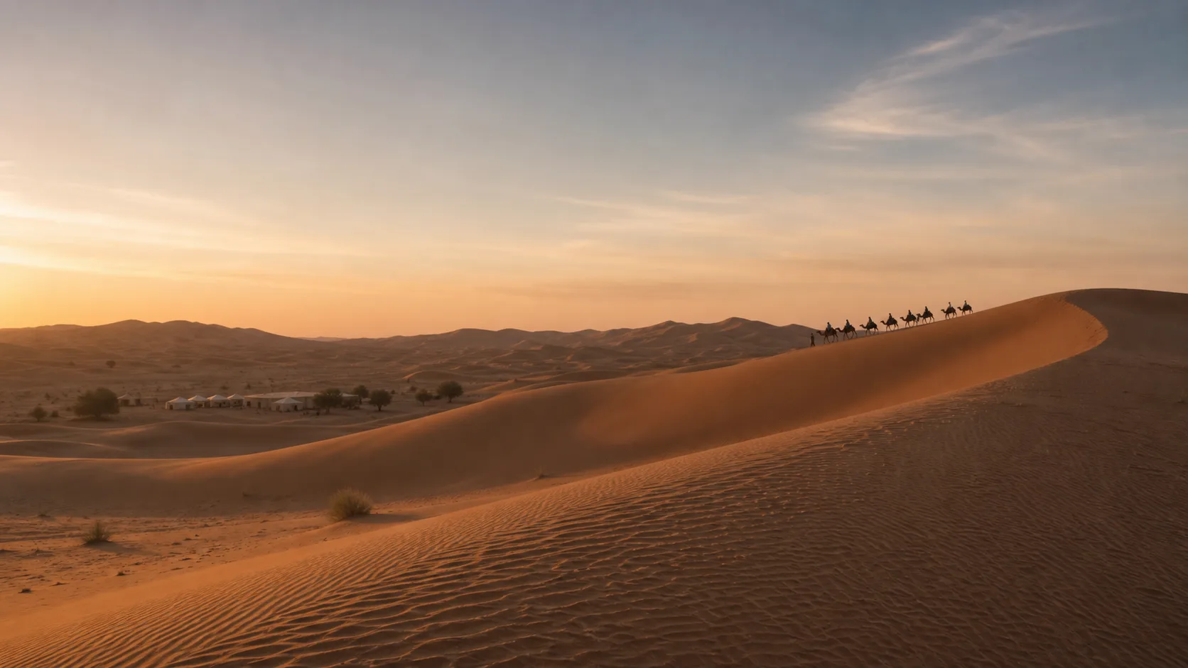 Camel sunset, Erg Chebbi